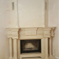 Портал для каміна Bravo Вашингтон Crema Marfil мармур бежевий прямий Портал для каміна Bravo Вашингтон Crema Marfil мармур бежевий прямий