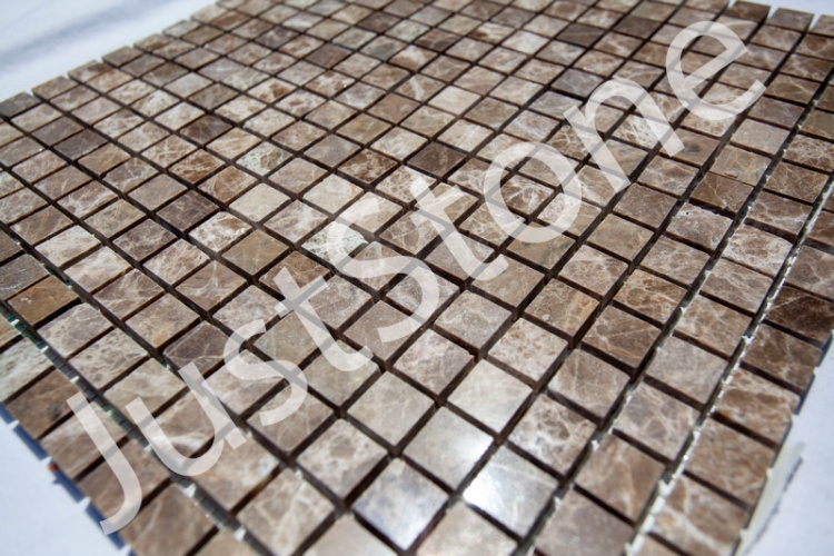 Мозаика из мрамора Полированная МКР-4П (15x15) Emperador Dark TR