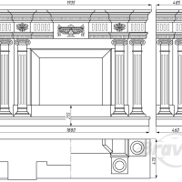 Портал для каміна Bravo Вашингтон Polaris мармур білий прямий Портал для каміна Bravo Вашингтон Polaris мармур білий прямий
