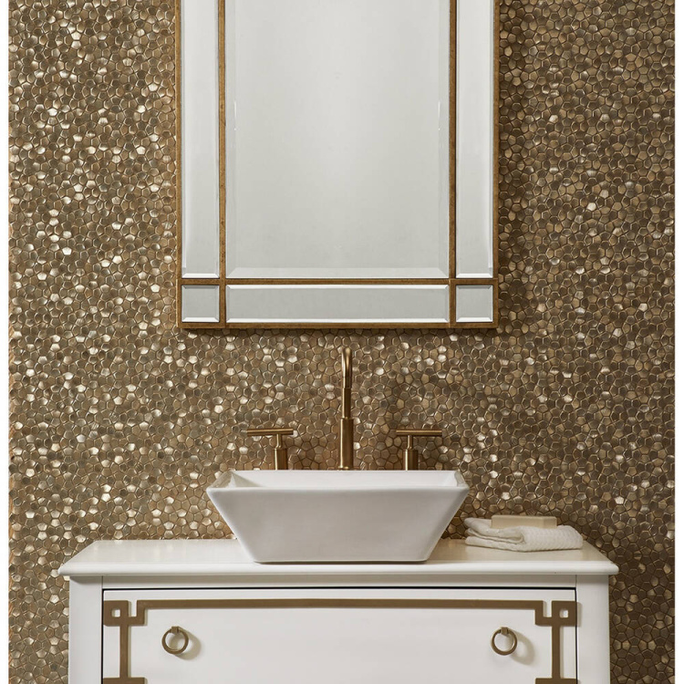 Мозаика Mozaico De Lux V-Mos VHX-313 Metal Gold 304х304 мм