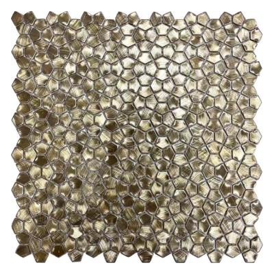 Мозаїка Mozaico De Lux V-Mos VHX-313 Metal Gold 304х304 мм