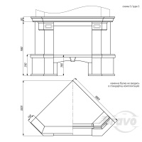 Портал для камина Bravo Глория Botticino + Emperador Dark угловой мрамор бежевый/коричневый n3 Портал для камина Bravo Глория Botticino + Emperador Dark угловой мрамор бежевый/коричневый n3