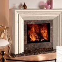 Портал для каміна Bravo Ніцца Volakas + Nero Marquina мармур білий/чорний прямий Портал для каміна Bravo Ніцца Volakas + Nero Marquina мармур білий/чорний прямий