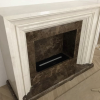 Портал для каміна Bravo Ніцца Crema Marfil + Emperador Dark мармур бежевий/коричневий прямий