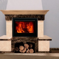 Портал для каміна Bravo Глорія Botticino + Emperador Dark кутовий мармур бежевий/коричневий n5