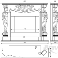 Портал для каміна Bravo Фантазія Crema Marfil мармур бежевий прямий Портал для каміна Bravo Фантазія Crema Marfil мармур бежевий прямий