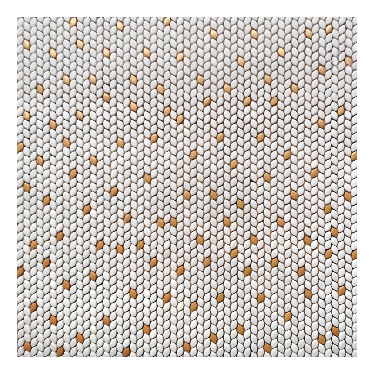 Мозаика Mozaico De Lux V-Mos VJB-212 Super White&Gold 29,7х31,5 см