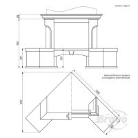 Портал для каміна Bravo Сафо Giallo Atlantide + Emperador Dark мармур бежевий/коричневий кутовий n6
