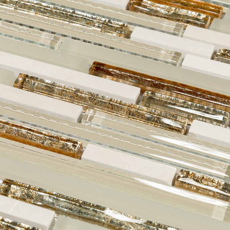 Мозаика стеклянная T-MOS CF05 Beige Mozaico De Lux