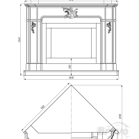 Портал для каміна Bravo Женева Crema Marfil мармур бежевий кутовий Портал для каміна Bravo Женева Crema Marfil мармур бежевий кутовий