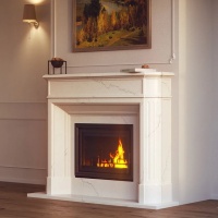 Портал для камина Bravo Севилья Botticino мрамор бежевый угловой