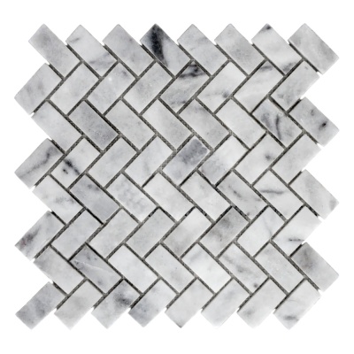 Мозаика из мрамора Полированная МКР-5П (47x23) White Mix