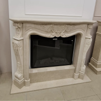 Портал для каміна Bravo Фантазія Botticino мармур бежевий прямий Портал для каміна Bravo Фантазія Botticino мармур бежевий прямий