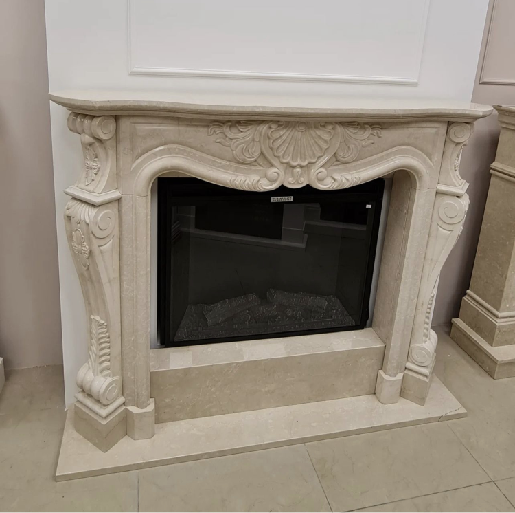 Портал для каміна Bravo Фантазія Botticino мармур бежевий прямий