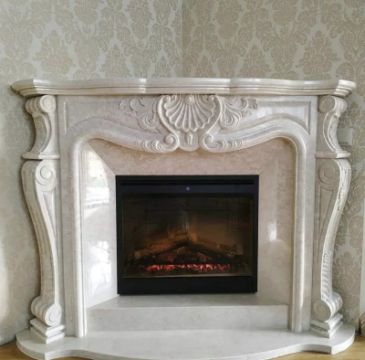 Портал для каміна Bravo Фантазія Botticino мармур бежевий прямий