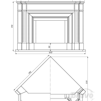 Портал для каміна Bravo Севілья Daino Reale мармур бежевий кутовий