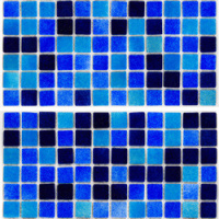 Мозаїка скляна АкваМо MX25-2-02-03-04 синьо-голуба розтяжка градієнт 1912x317x4 мм в душеву сауну спа хамам