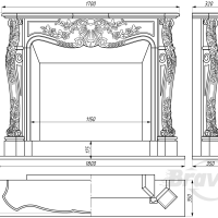 Портал для каміна Bravo Нью-Йорк Crema Marfil мармур бежевий прямий