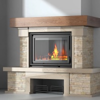 Портал для каміна Bravo Карпати Мармо 2 Crema Marfil мармур + Болгарський сланець бежевий кутовий n3 Портал для каміна Bravo Карпати Мармо 2 Crema Marfil мармур + Болгарський сланець бежевий кутовий n3