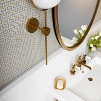 Мозаїка із керамограніту Kotto Ceramica MI7 K9102 C2 Grigio Caldo/Dorato 300x300x10