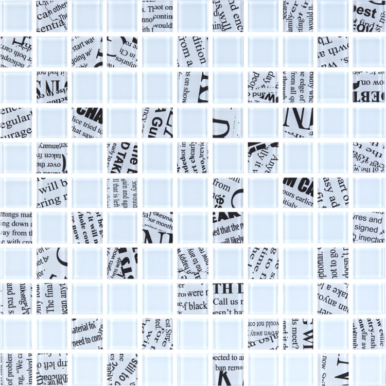 Мозаїка скляна Kotto Ceramica GMP 0425012 С2 print 12/white 04 300 x 300 х 4 ( 25 х 25 )