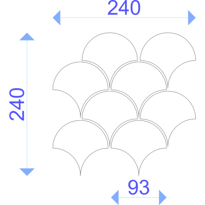 Керамічна мозаїка Kotto Ceramica SCALES SC 6031 Steel Blue Light 240x240x9 (93 x 87) 0,037 м2