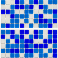 Мозаїка скляна АкваМо MX25-1-01-02-03 біло-голуба розтяжка градієнт 1912x317x4 мм в басейн хамам ванну душеву