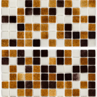 Мозаїка скляна АкваМо MX25-1-01-2-08-15 біло-коричнева розтяжка градієнт 1912x317x4 мм в душеву сауну хамам