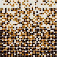 Мозаїка скляна АкваМо MX25-1-01-2-08-15 біло-коричнева розтяжка градієнт 1912x317x4 мм в душеву сауну хамам