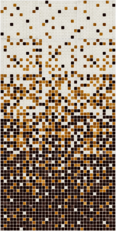 Мозаїка скляна АкваМо MX25-1-01-2-08-15 біло-коричнева розтяжка градієнт 1912x317x4 мм в душеву сауну хамам