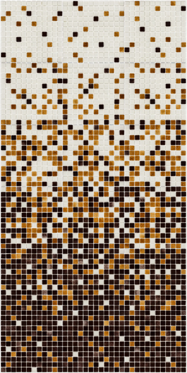 Мозаїка скляна АкваМо MX25-1-01-2-08-15 біло-коричнева розтяжка градієнт 1912x317x4 мм в душеву сауну хамам