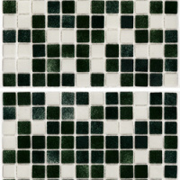 Мозаїка скляна АкваМо MX25-1-01-2-12-13-14 біло-зелена розтяжка градієнт 1912x317x4 мм в душеву басейн ванну