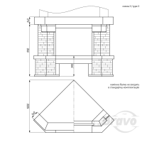 Портал для каміна Bravo Карпати Мармо 2 Emperador Dark мармур + Болгарський сланець коричневий кутовий n3