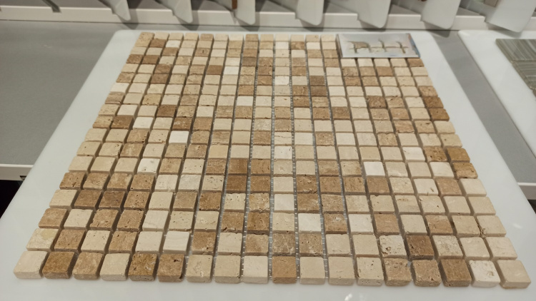 Мозаїка Mozaico de Lux K-MOS Travertino Noce (15X15)