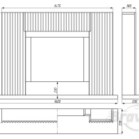 Портал для каміна Bravo Даллас Polaris + Nero Marquina мармур білий/чорний прямий