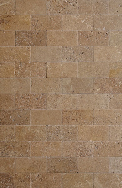 Плитка з травертину Noce Brushed 1х7, 5х15 см, коричнева брашована