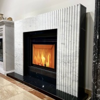 Портал для каміна Bravo Даллас Calacatta Black + Bianco Cararra Venatino мармур білий/чорний прямий Портал для каміна Bravo Даллас Calacatta Black + Bianco Cararra Venatino мармур білий/чорний прямий