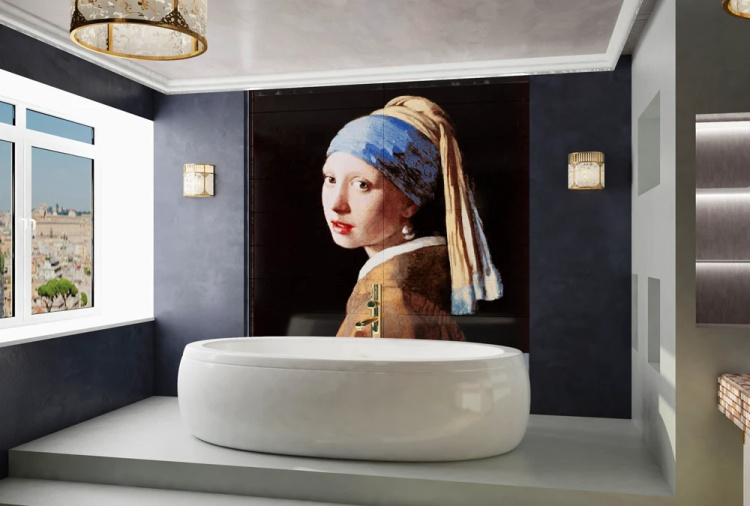 Мозаїчне панно Kotto Ceramica Дівчина із сережкою 750x750