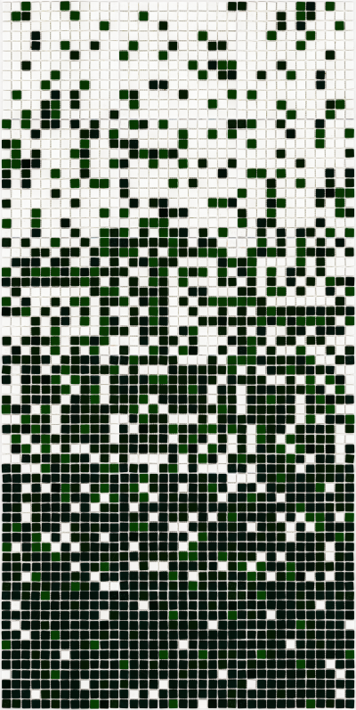 Мозаїка скляна АкваМо MX25-1-05-12-13-14 біло-зелена розтяжка градієнт 1912x317x4 мм в душеву спа сауну басейн