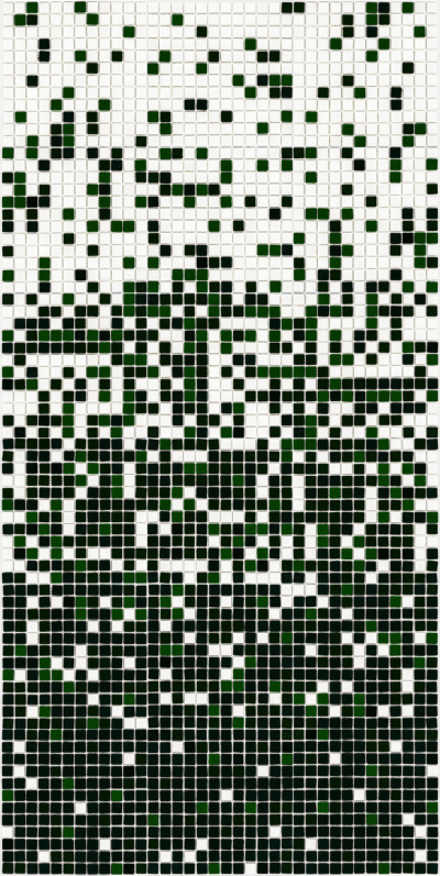 Мозаїка скляна АкваМо MX25-1-05-12-13-14 біло-зелена розтяжка градієнт 1912x317x4 мм в душеву спа сауну басейн