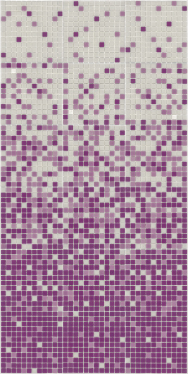 Мозаїка скляна АкваМо MX25-1-01-22-23 біло-фіолетова розтяжка градієнт 1912x317x4 мм в спа басейн хамам ванну