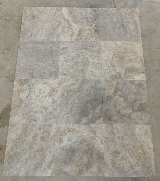 Плитка з травертину Silver Filled and Honed 1,2 х40, 6х40, 6 см, сіра матова заповнена шліфована Export