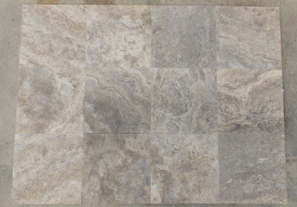 Плитка з травертину Silver Filled and Honed 1,2 х40, 6х40, 6 см, сіра матова заповнена шліфована Export