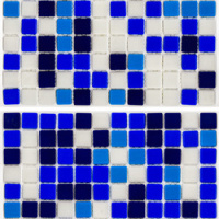 Мозаїка скляна АкваМо MX25-1-02-03-04 синьо-голуба розтяжка градієнт 1912x317x4 мм в душеву баню сауну басейн