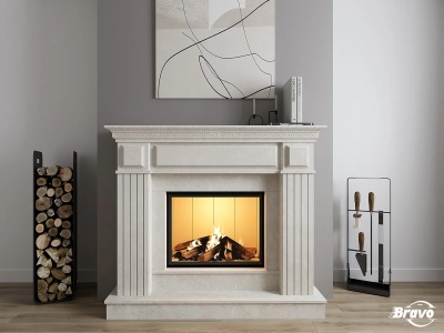 Портал для каміна Bravo Таллінн Polaris мармур білий кутовий