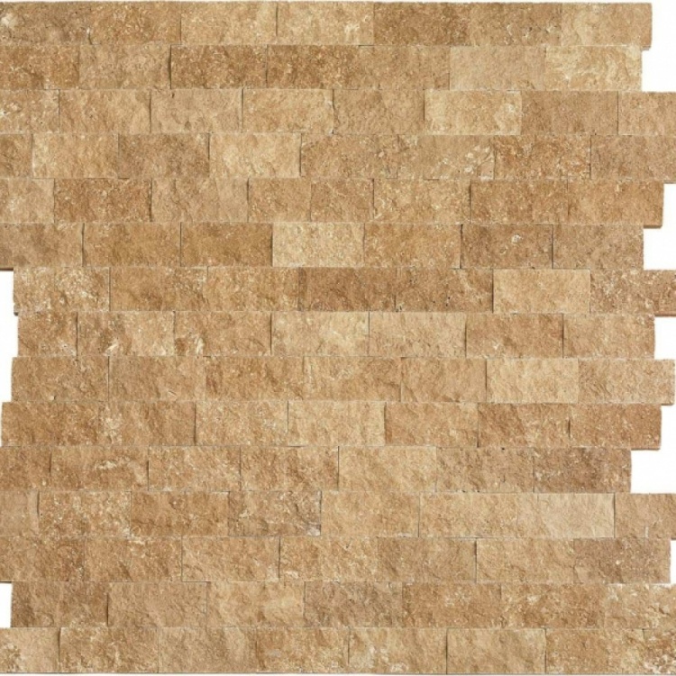 Плитка з травертину Noce Split Face 2.1х5см х FL (вільна довжина), коричнева з колотою поверхнею Export