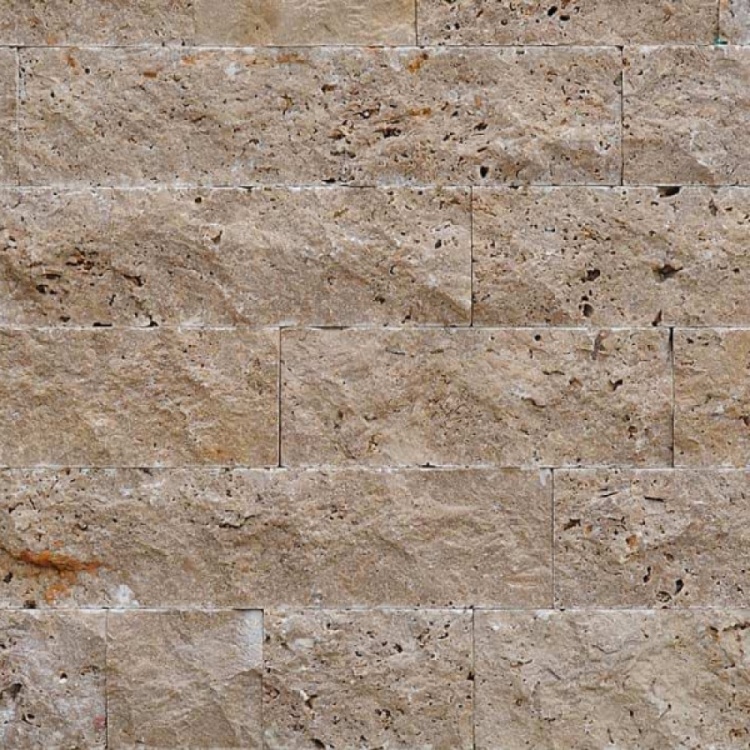 Плитка з травертину Noce Split Face 2.1х10см х FL (вільна довжина), коричнева з колотою поверхнею Export