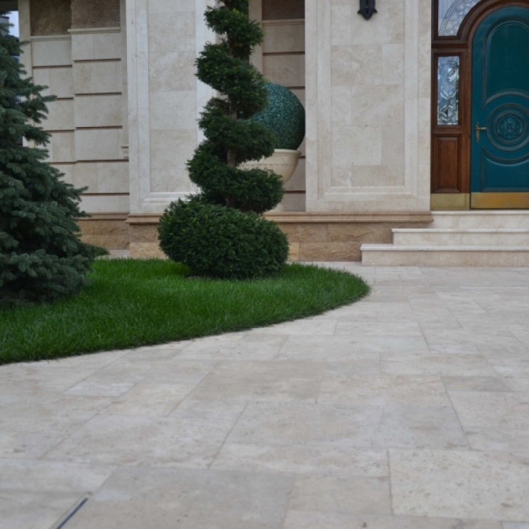 Плитка з травертину Noce Split Face 2.1х10см х FL (вільна довжина), коричнева з колотою поверхнею Export