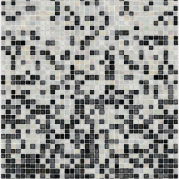 Мозаїка скляна АкваМо MX25-PL White Coral Concrete Black біло-чорна розтяжка градієнт 1912x317x4 мм в хамам