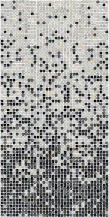 Мозаїка скляна АкваМо MX25-PL White Coral Concrete Black біло-чорна розтяжка градієнт 1912x317x4 мм в хамам